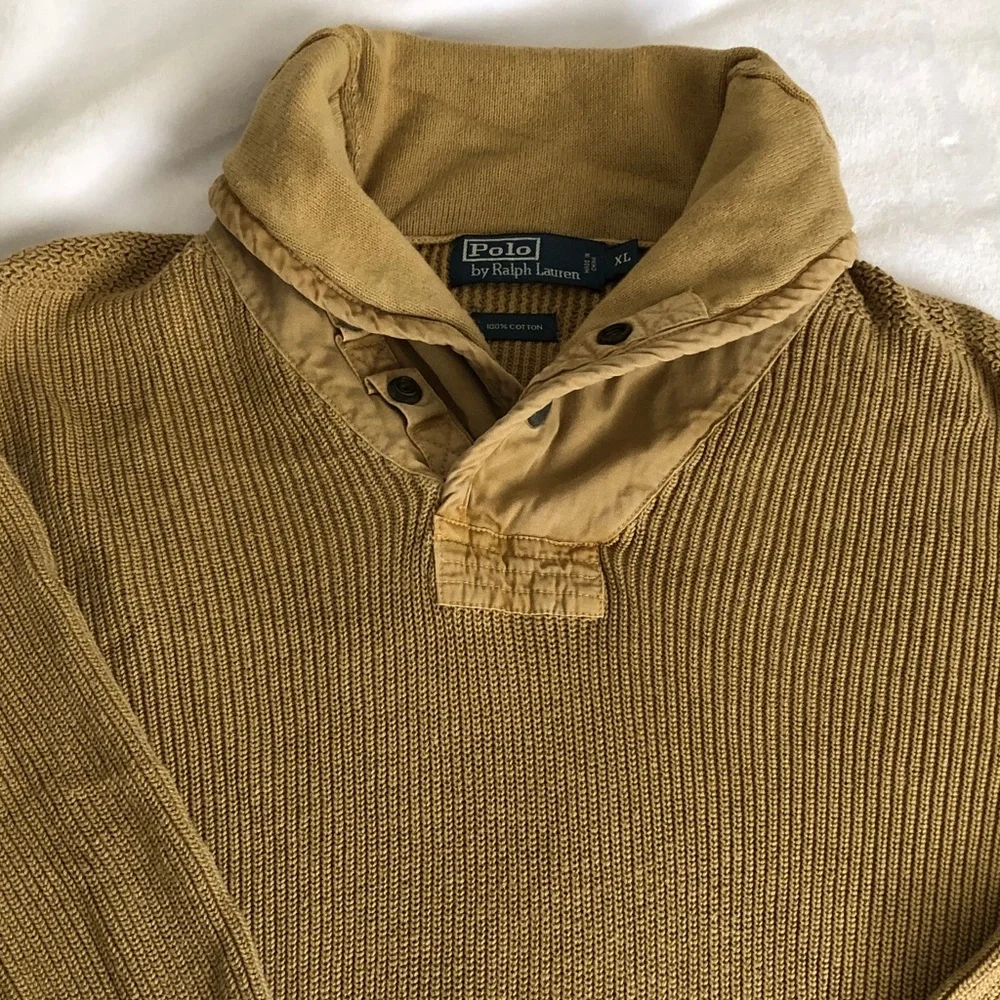Polo by Ralph Lauren Men's Mustard Turtleneck Sweater